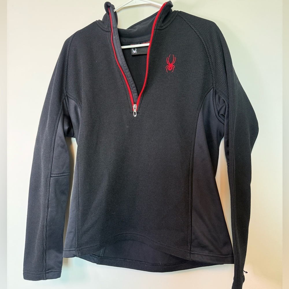 Men’s Spyder Black Jacket with Red Zipper